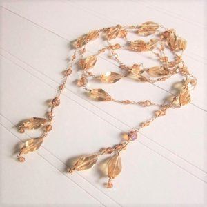 Golden Crystal Wrap Necklace NWOT